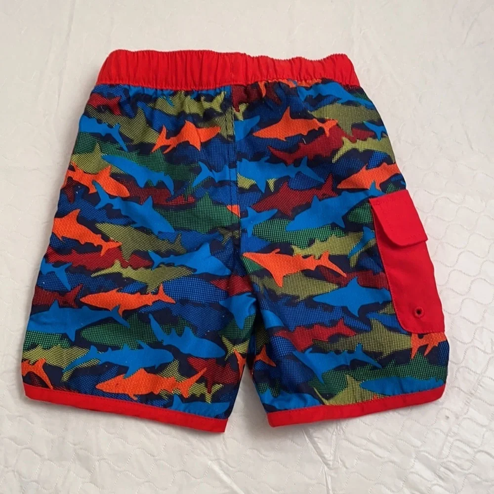 Lands End multicolor mesh lined swim trunks xs 4-5